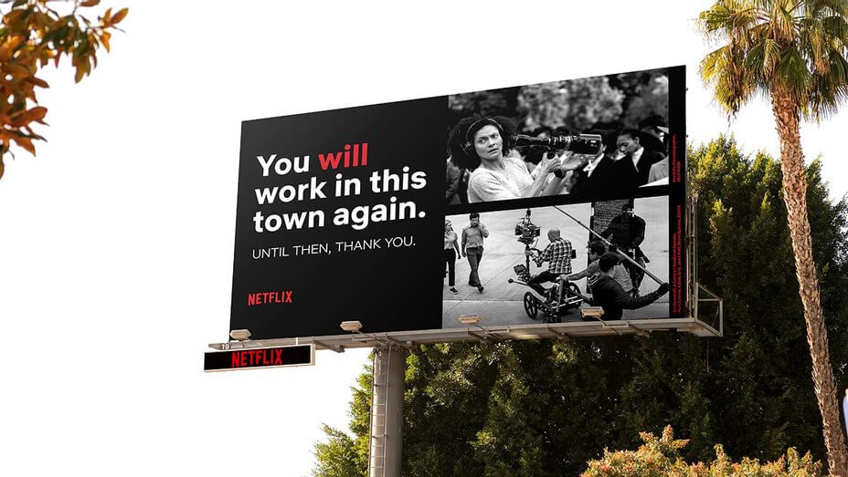 Netflix OOH Campaign supporting crew workers and giving them hope to work again post-pandemic.