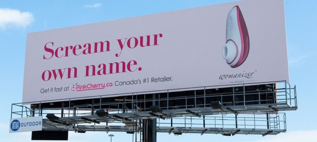 Wow Tech Group's sex toy brand, ' Womanizer', 'scream your own name', OOh ad. 