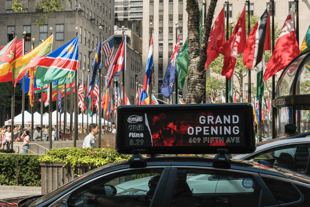 Puma launched a geo targeted OOH campaign on taxi tops and ride-share vehicles in New York City.