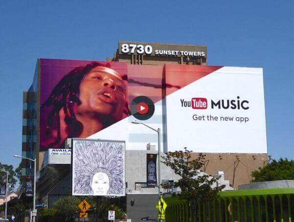 Billboard advertising YouTube Music App.